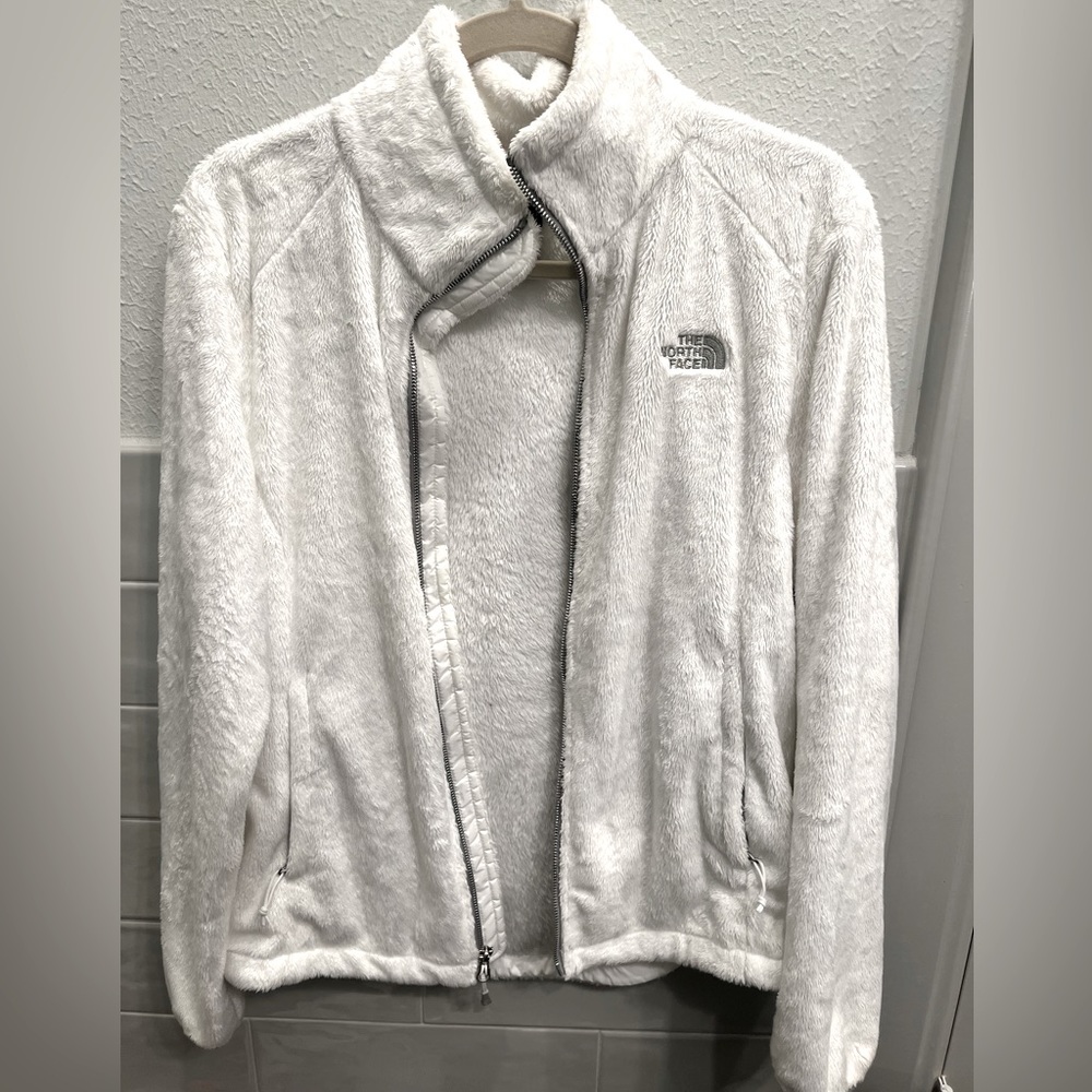 The North Face White Fuzzy Full-Zip Jacket